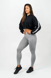 Dámská mikina Nebbia ICONIC Cropped Zip-Up Hoodie 254 black