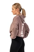 Dámská mikina Nebbia  Loose Fit Crop Hoodie Iconic 421 brown