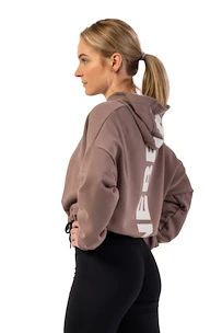 Dámská mikina Nebbia  Loose Fit Crop Hoodie Iconic 421 brown