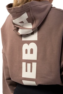 Dámská mikina Nebbia  Loose Fit Crop Hoodie Iconic 421 brown