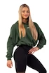 Dámská mikina Nebbia  Loose Fit Crop Hoodie Iconic 421 dark green