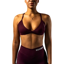 Dámská podprsenka Nebbia STRONG BEAUTY Medium-Support Sports Bra TWIST-KNOT 423 dark red