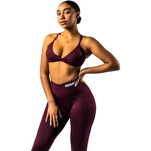 Dámská podprsenka Nebbia STRONG BEAUTY Medium-Support Sports Bra TWIST-KNOT 423 dark red