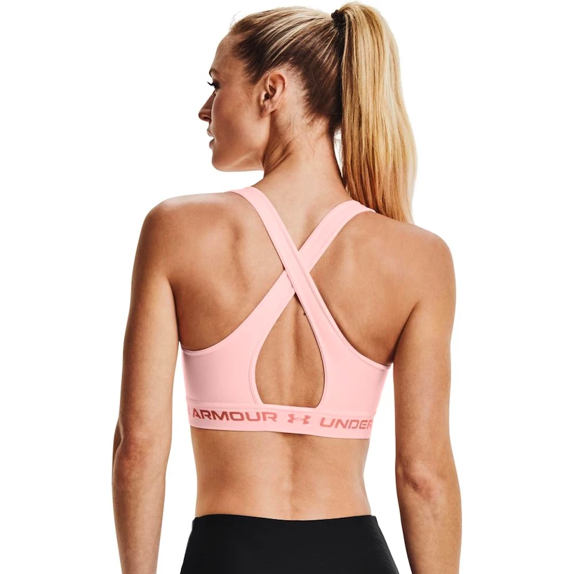 Dámská podprsenka Under Armour  Mid Keyhole Bra pink Beta Tint S
