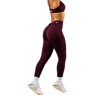 Dámské legíny Nebbia STRONG BEAUTY V-Cut Lace-Up Sculpting Leggings OWN YOUR POWER 426 dark red