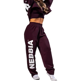 Dámské tepláky Nebbia STRONG BEAUTY Loose-Fit Baggy Pants BOYFRIEND STYLE 432 dark red