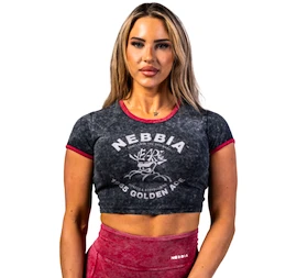 Dámské tílko Nebbia NEBBIA x OLYMPIA Washed Crop Top GOLDEN AGE 782 black