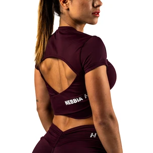 Dámské tílko Nebbia STRONG BEAUTY Open-back Cropped Top 430 dark red