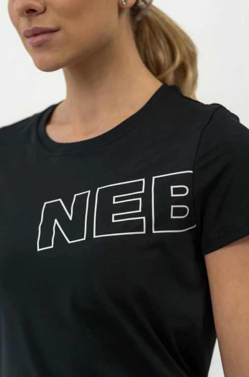 Dámské tričko Nebbia  FIT Activewear Functional T-shirt with Short Sleeves black XS