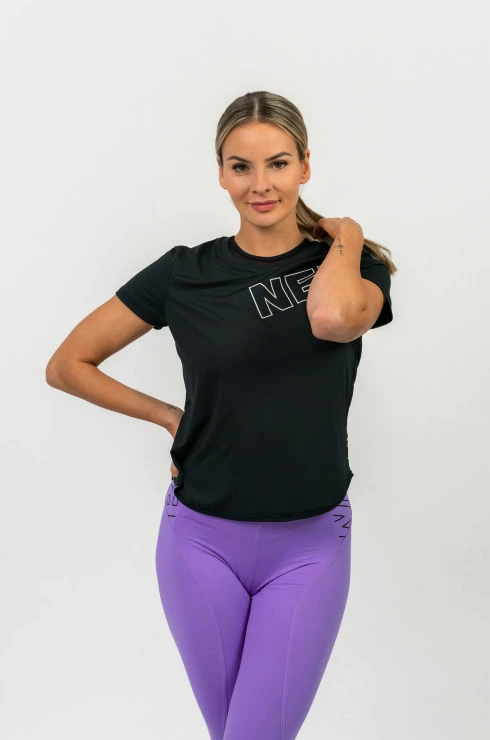 Dámské tričko Nebbia  FIT Activewear Functional T-shirt with Short Sleeves black XS