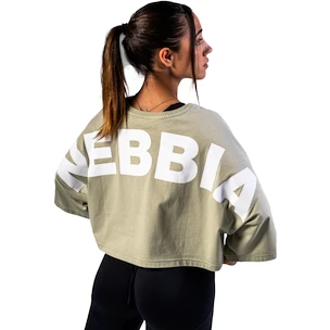 Dámské tričko Nebbia STRONG BEAUTY Oversized Cropped Tee JUST FLOW 431 light green