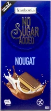 Frankonia Mléčná čokoláda s nugátovou náplní a se sladidlem maltitol a vlákninou inulin 100 g