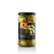 Gaea Zelené olivy plněné pimento paprikami ve slaném nálevu 295 g