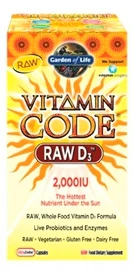 Garden of Life Vitamin D3 RAW 2000 IU 60 kapslí