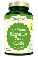 GreenFood Calcium Magnesium Zinc Citrate 120 kapslí