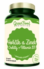 GreenFood Hořčík a Zinek Cheláty + Vitamín D3 90 kapslí