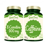 GreenFood L-Carnitin 900 mg 60 kapslí + Caffeine 60 kapslí