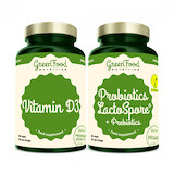 GreenFood Probiotika LactoSpore + Prebiotics 60 kapslí + Vitamin D3 60 kapslí