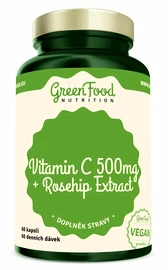 GreenFood Vitamín C 500 + Extrakt ze šípků 60 kapslí