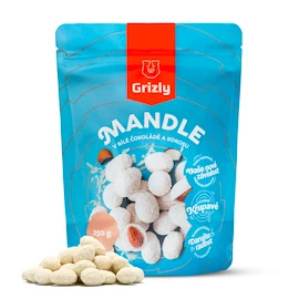 Grizly Mandle v bílé čokoládě s kokosem 250 g