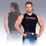 MadMax Kompresní triko bez rukávů MSW904 černočervené