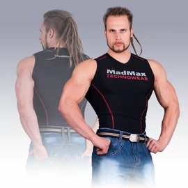 MadMax Kompresní triko bez rukávů MSW904 černočervené