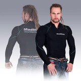 MadMax Kompresní triko s dlouhým rukávem se zipem MSW903 černozelené