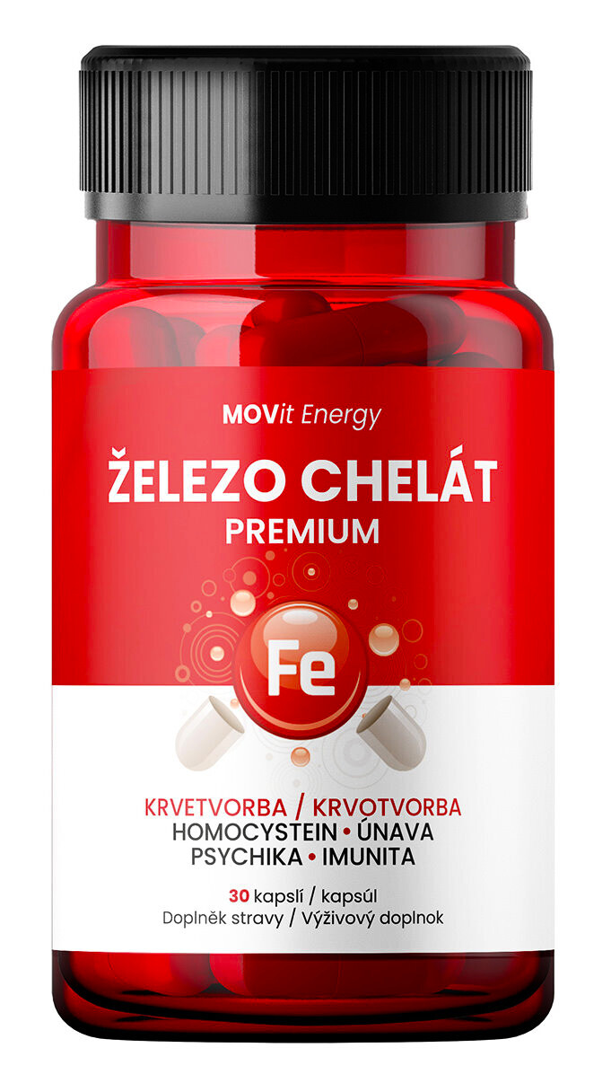 MOVit Železo Chelát Premium 30 kapslí