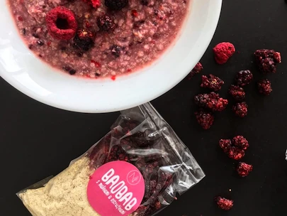 Natu Superkaše baobab s malinami a ostružinami 70 g