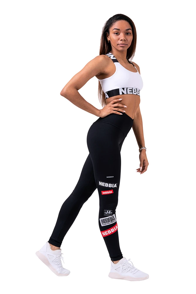 Nebbia High Waist Labels legíny 504 černé, Sportovní výživa, zdravá  výživa, vybavení pro fitness a posilování