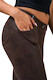 Nebbia Leather Look Bubble Butt kalhoty 538 hnědé