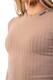 Nebbia Žebrované tričko s dlouhým rukávem z organické bavlny 415 brown