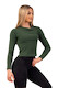 Nebbia Žebrované tričko s dlouhým rukávem z organické bavlny 415 dark green