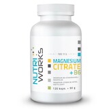 NutriWorks Magnesium Citrate + B6 120 kapslí