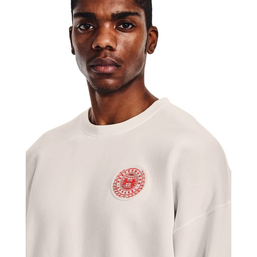 Pánská mikina Under Armour  RIVAL FLC ALMA MATER CREW white XL