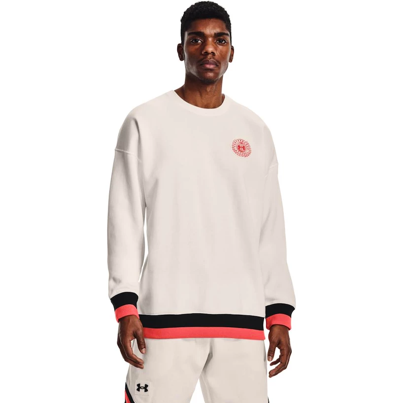 Pánská mikina Under Armour  RIVAL FLC ALMA MATER CREW white XL