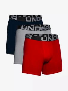 Pánské boxerky Under Armour  Charged Cotton 6in 3Pack Red  S