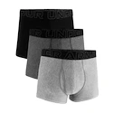 Pánské boxerky Under Armour Perf Tech Solid 3in 3Pack Steel Heather