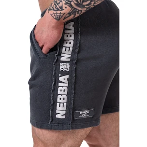 Pánské šortky Nebbia NEBBIA x OLYMPIA Washed Sweat Shorts LEGEND 786 black L