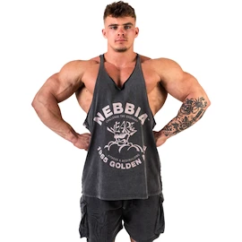 Pánské tílko Nebbia NEBBIA x OLYMPIA Washed Muscle Back Stringer GOLDEN AGE 791 black