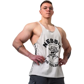 Pánské tílko Nebbia NEBBIA x OLYMPIA Washed Muscle Back Stringer GOLDEN AGE 791 light grey