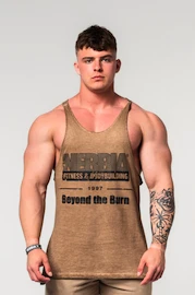 Pánské tílko Nebbia Washed-off Oversized Stringer MAX OUT 359 Light Brown