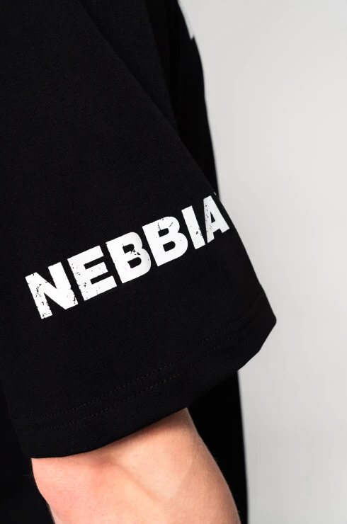 Pánské tričko Nebbia  Heavyweight Cotton Oversized T-shirt GRIND Black
