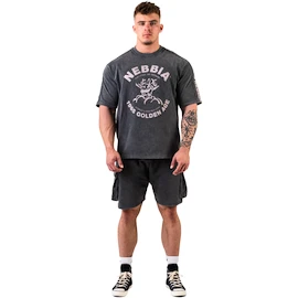 Pánské tričko Nebbia NEBBIA x OLYMPIA Washed Oversized T-Shirt GOLDEN AGE 790 black