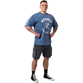 Pánské tričko Nebbia NEBBIA x OLYMPIA Washed Oversized T-Shirt GOLDEN AGE 790 blue