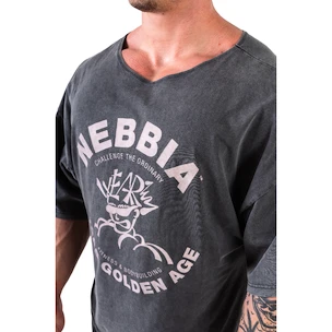 Pánské tričko Nebbia NEBBIA x OLYMPIA Washed Rag Top GOLDEN AGE 788 black