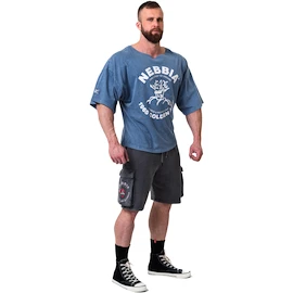 Pánské tričko Nebbia NEBBIA x OLYMPIA Washed Rag Top GOLDEN AGE 788 blue