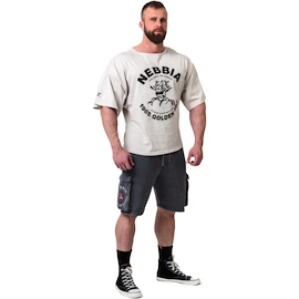 Pánské tričko Nebbia NEBBIA x OLYMPIA Washed Rag Top GOLDEN AGE 788 light grey