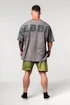 Pánské tričko Nebbia  Washed-off Oversized Heavyweight Cotton T-shirt NO SHORTCUTS 369 Light Grey