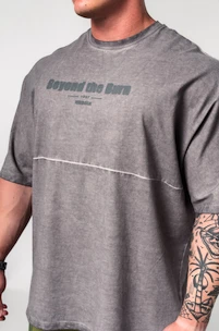 Pánské tričko Nebbia  Washed-off Oversized Heavyweight Cotton T-shirt NO SHORTCUTS 369 Light Grey